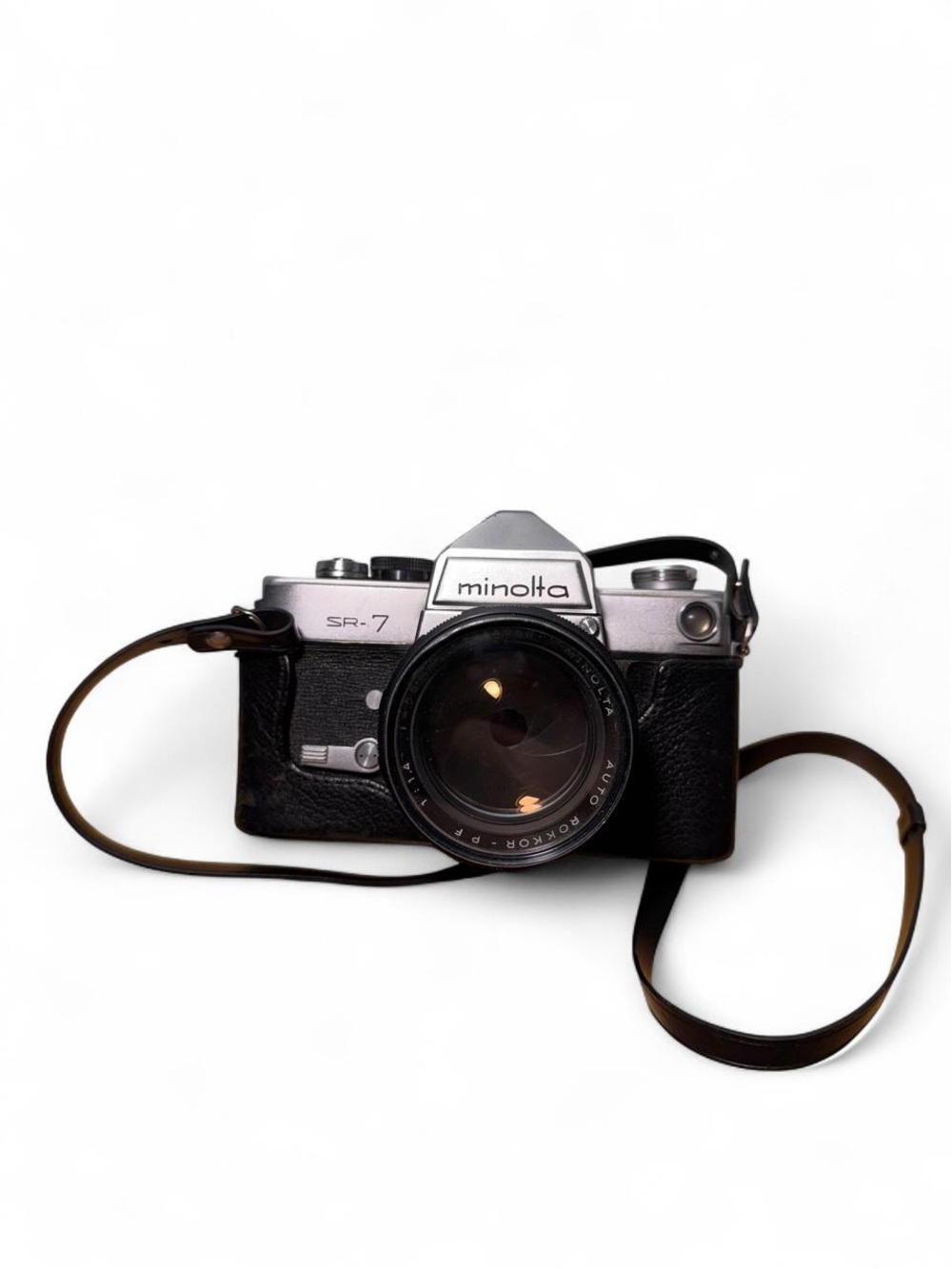 Minolta SR-7 35mm SLR film camera with 58 mm f/1.4 lens vintage